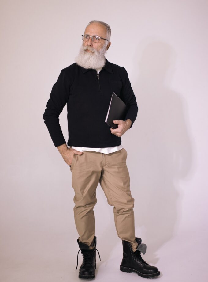 Світшот поло на блискавці [чорний]