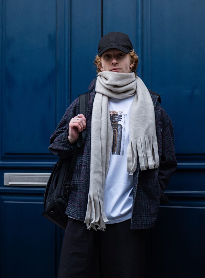 Верхня сорочка з вовни [темно-сірий\бузковий]